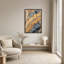 Tableau sur toile texturé marbre orange et gris-901067868
