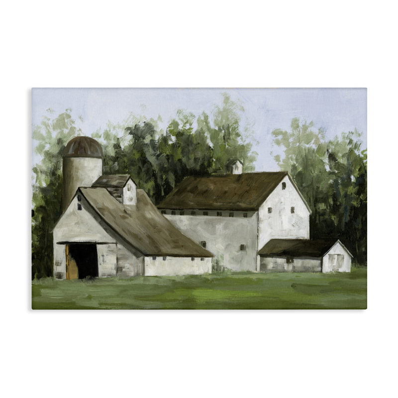 "White Barn Farmhouse", art mural par White Ladder, H 20 po x l 30 po
