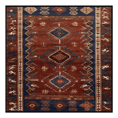 Machine Washable Turkish Brown Area Rug