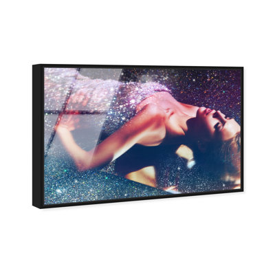 Sunbathe in Disco People and Portraits Framed Acrylic Art by Oliver Gal