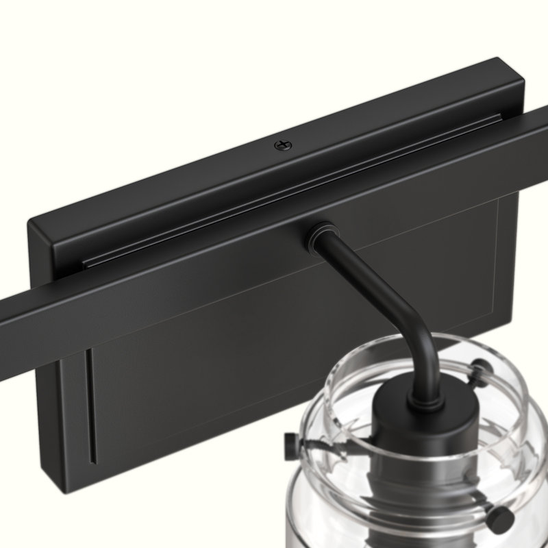 3 - Light Dimmable Vanity Light, Matte Black, 9.4" H x 23.6" W x 6" D, 3 Lights