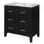 Meuble-lavabo avec lavabo et 3 tiroirs-129606456
