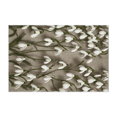 Tapis d'intérieur et d'extérieur gris Botanical
