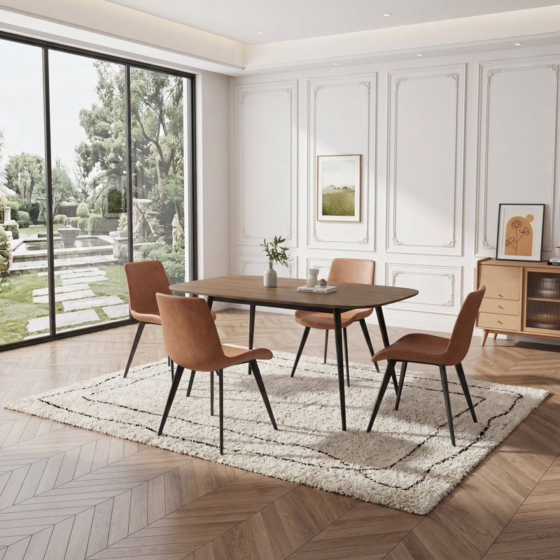 Ensemble de table de salle à manger 47,2 ", ensemble de table de cuisine rectangulaire moderne pour la cuisine, la salle à manger (1 table et 4 chaises)