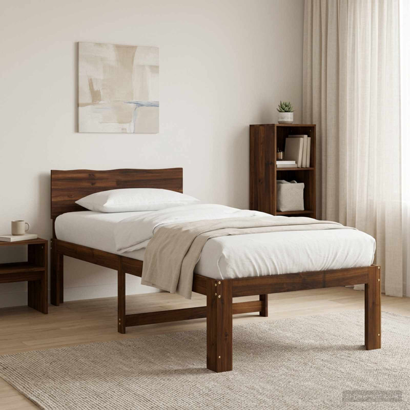 Bed, European Single (90 x 200 cm), Dark Brown