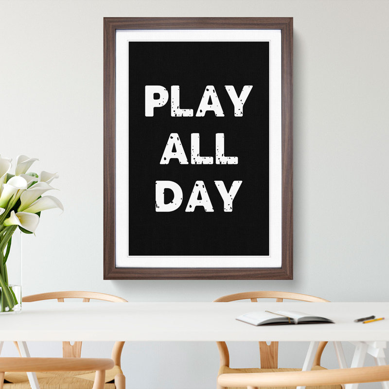Play All Day - Framed Print, 48cm H x 36cm W x 2cm D, Walnut Framed