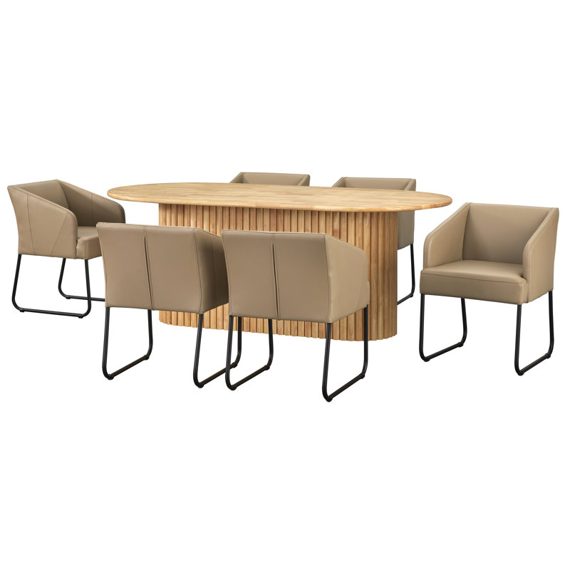 Beasley Dining Set, 7 Pieces: Table, 6 Chairs