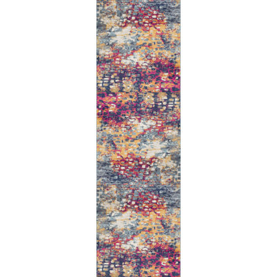 Tapis bleu abstrait Kymiere