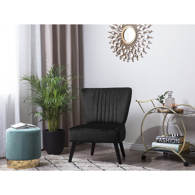 Manford Upholstered Slipper Chair, Black