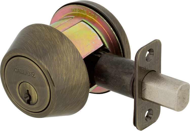 Callan Electronic Single Cylinder Deadbolt, Antique Brass
