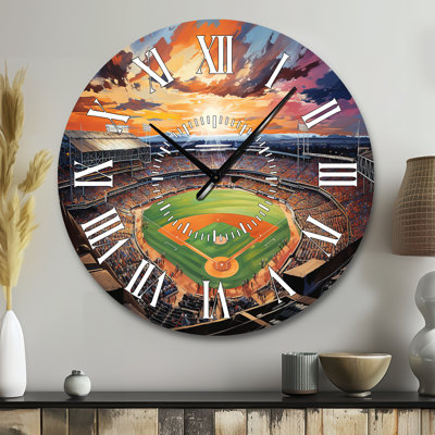 Horloge murale abstraite Baseball Stadium V - Architecture