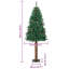 vidaXL Slim Christmas Tree Green PVC and Solid Pine wood-538041969-538041974