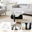 Table basse moderne triangulaire avec base en bois massif et table d'appoint en verre Triangle