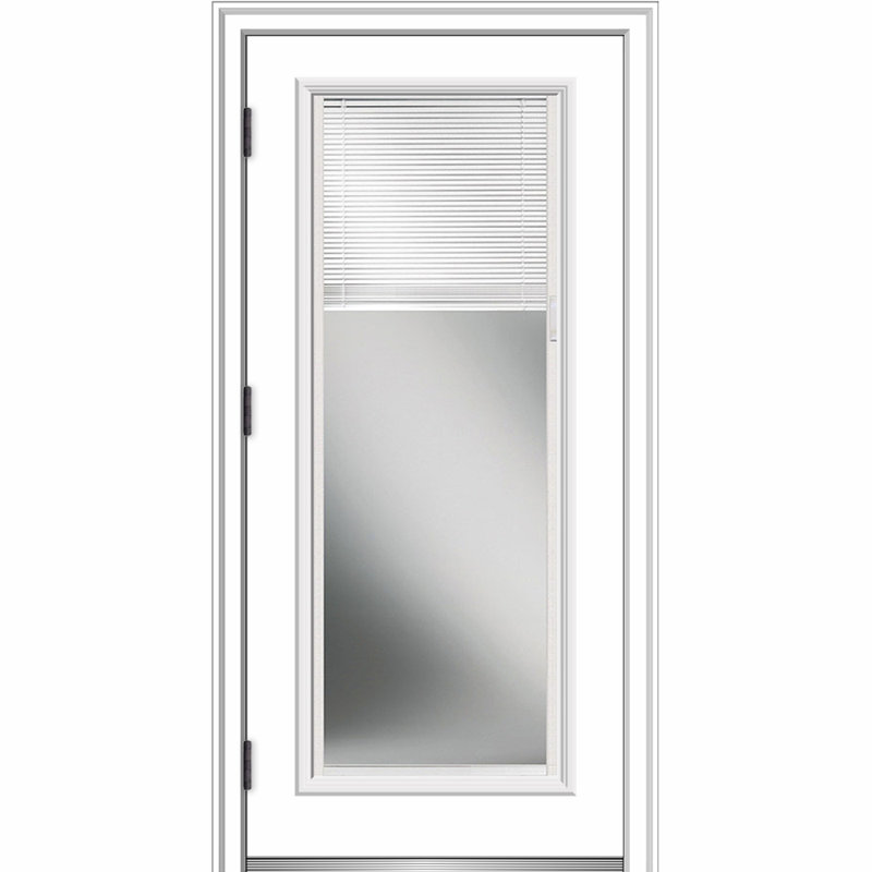 Porte d'entrée pré-suspendue en acier apprêté, H 80 po x l 30 po x P 1,75 po, 4,56 po, Côté droit / vers l'extérieur