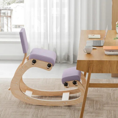 Adjustable Comfortable Kneeling Office Chairs, Engineering Timber Support Seat, Home Office Kneeling Chairs to Relieve Back Pain