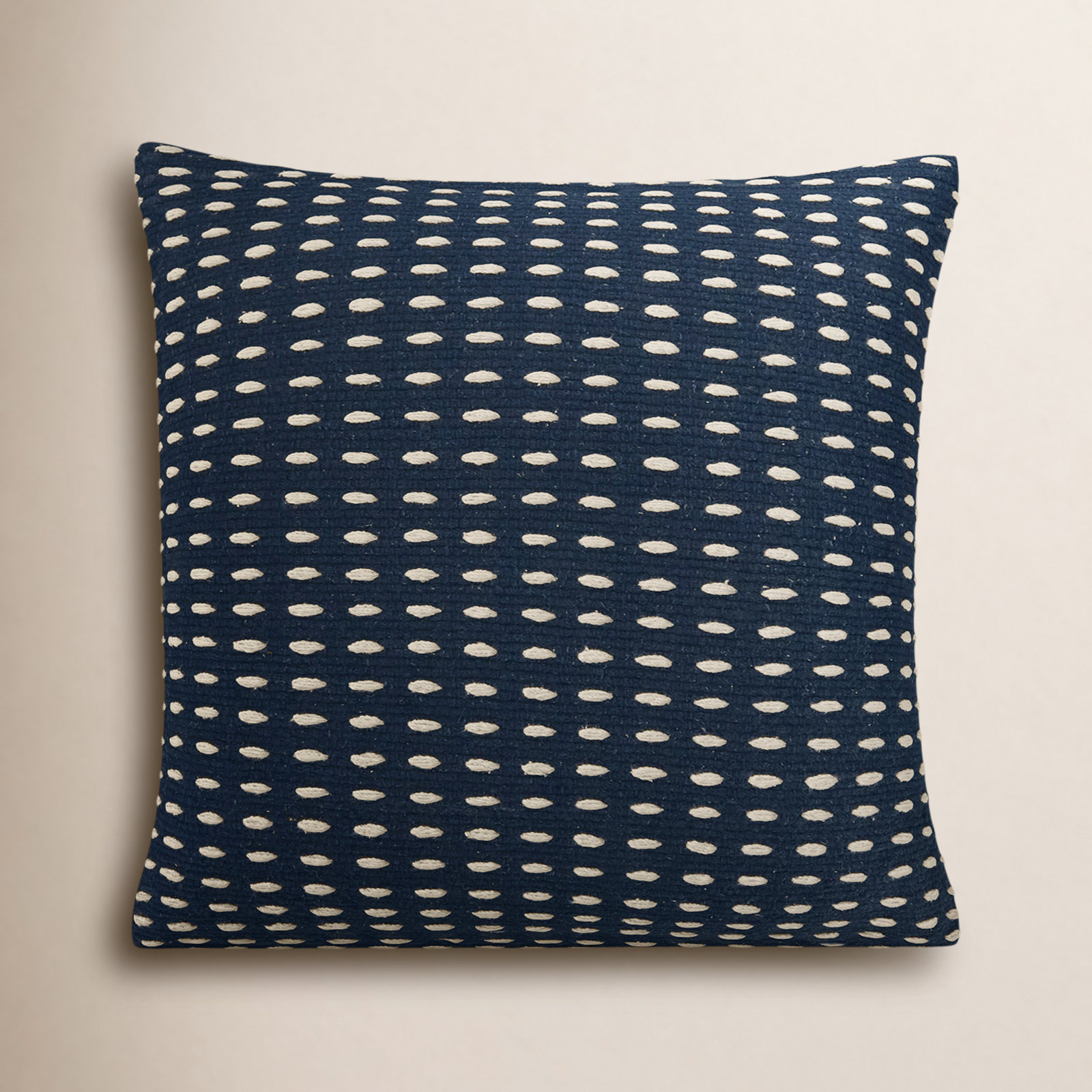 Elya Cotton Throw Pillow, Down Blend, Navy Blue