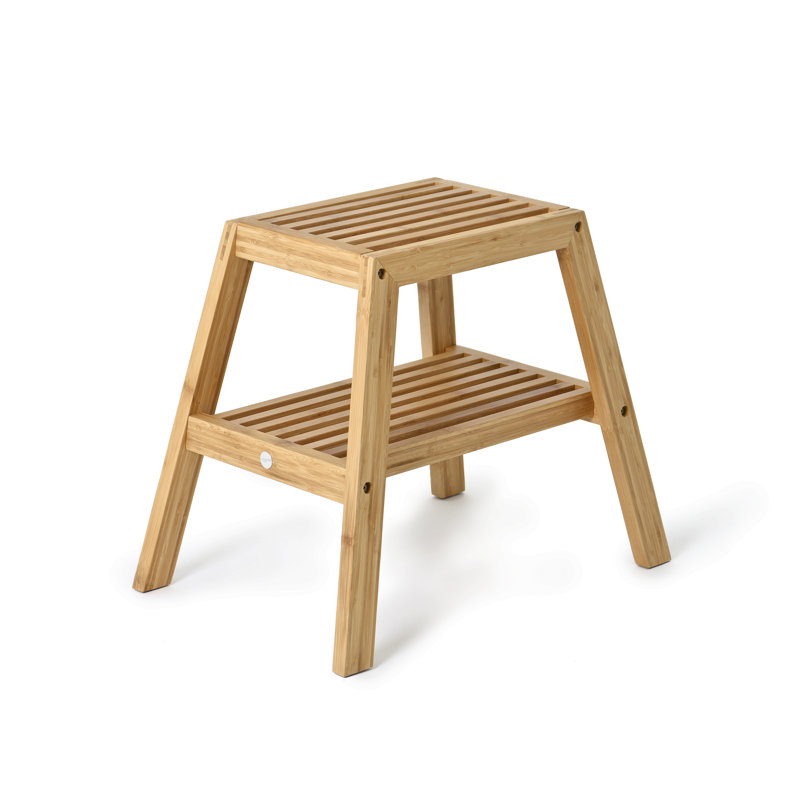 Belinda Solid Wood Accent Stool, Bamboo