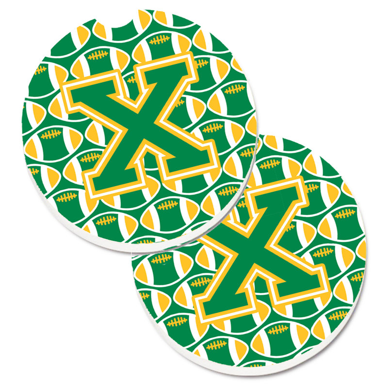 Sous-verre de football, X, Vert/doré