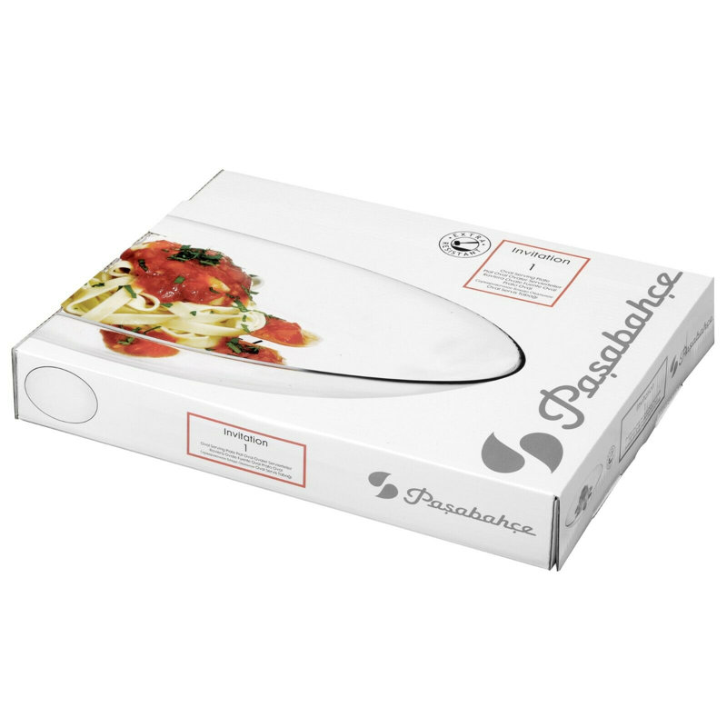 Symple Stuff Mailys Glass Platter, 5cm H x 26cm W x 34cm D