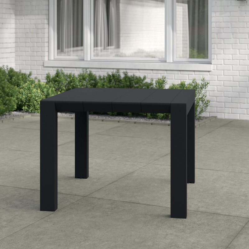 Table de salle à manger extensible en plastique Farrah, Noir