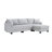 100-Inch Corduroy Fabric L-Shaped Modular 3-Seat Convertible Sofa With Built-In Dual Charging Ports And Freely Placed Armrests