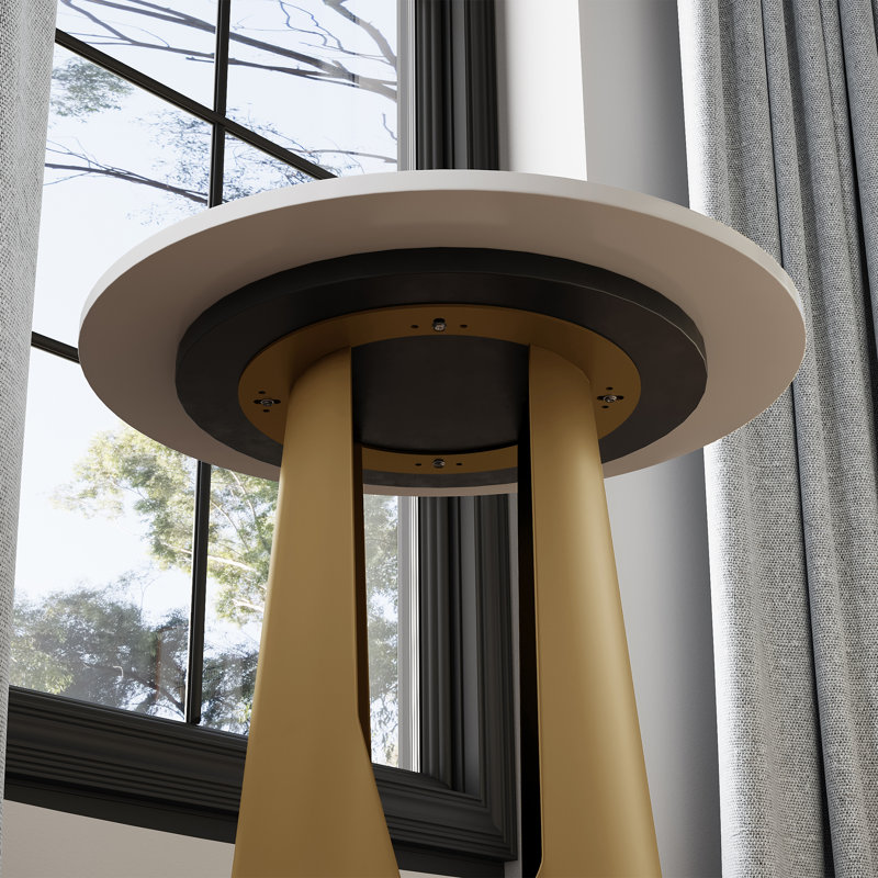 Cassiany Sintered Stone Top End Table, Gold
