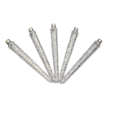 5 Pack of 11" C9 Falling Pure White Icicle with Pure White LEDs