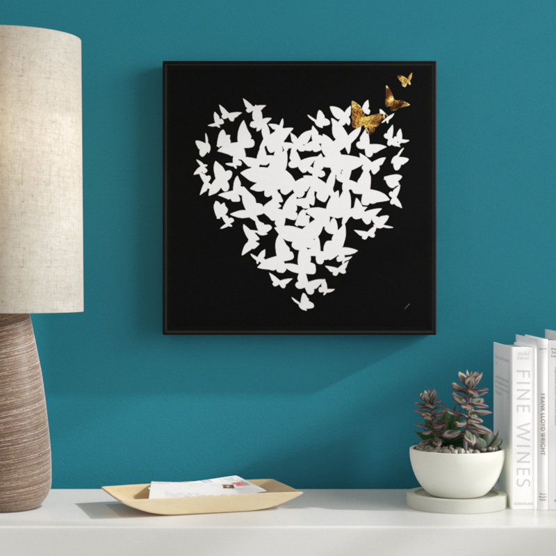 « cardiaque aflutter i », impression sur toile, Cadre flottant noir, H 17,7 po x l 17,7 po x p 1,75 po