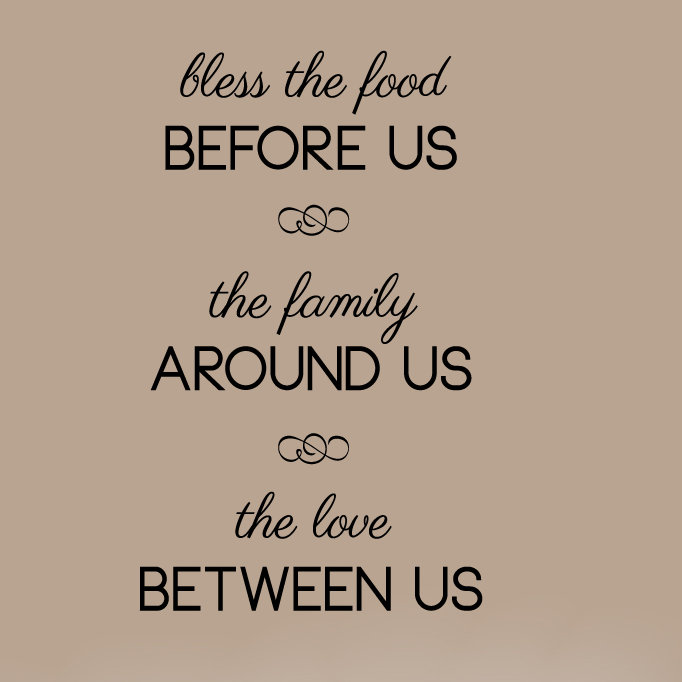 Décalcomanie murale "bless the food" avant us, Noir