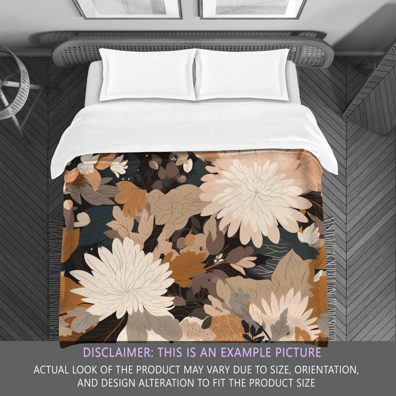 Machine Printed Comforter, White/Beige, King Comforter