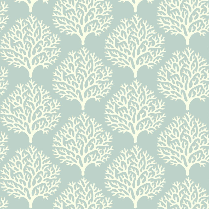 Beach Coral - Sea Green Wallpaper