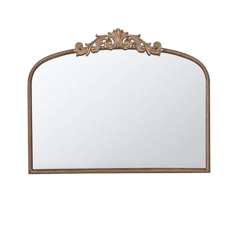 Superbe miroir en arche dorée de 40 po x 31 po pour salle de bain, miroir d'entrée et de vestibule, salle de bain idéale
