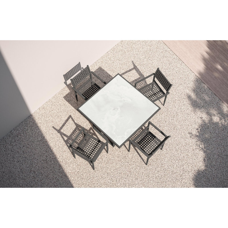 Pavia 48" Dining Table - Dekton Top, Charcoal, Helena