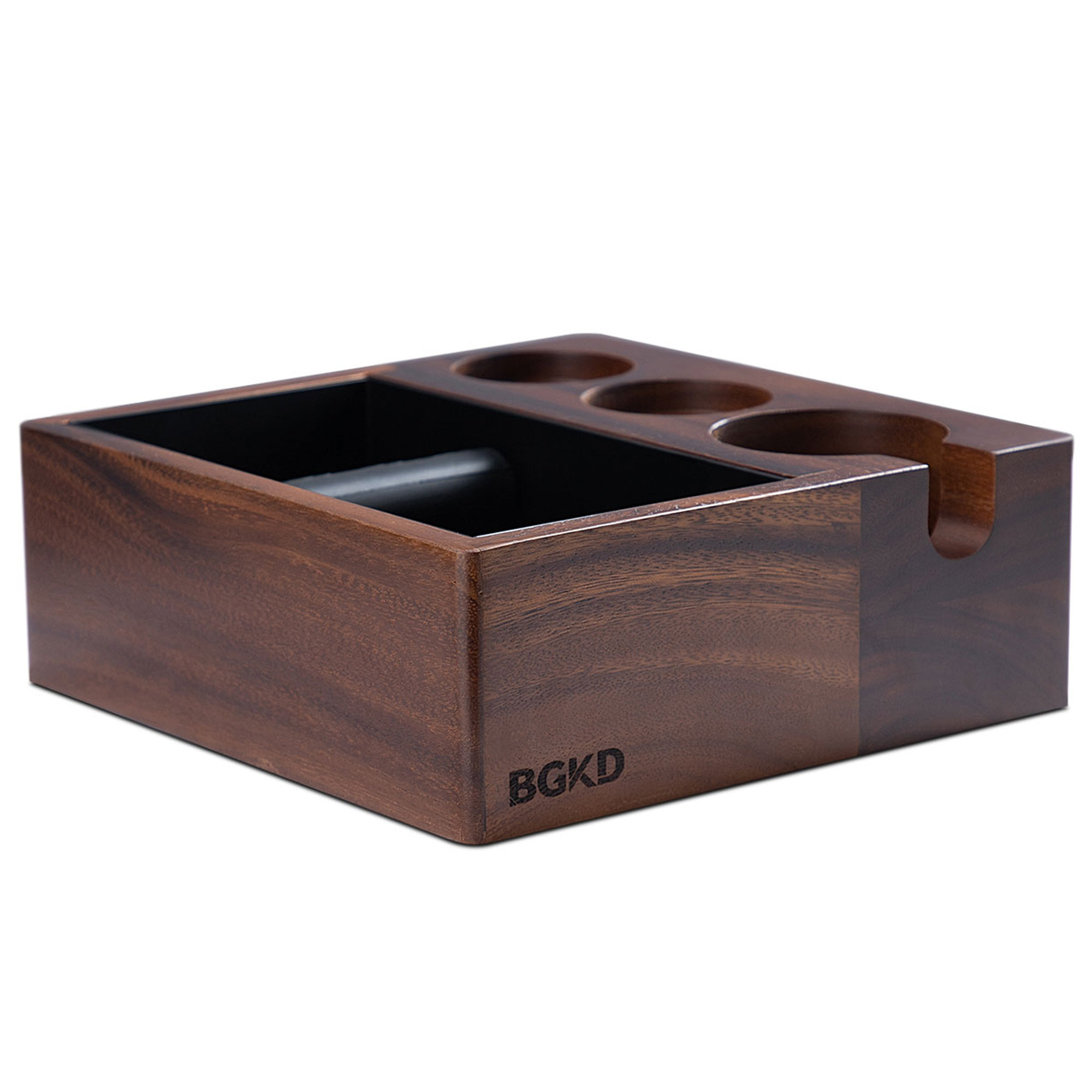 58mm Espresso Knock Box and Tamping Station,Coffee Machine Accessories  Wooden Tool Storage Boxs for Tamper,Distributor and Portafilter 