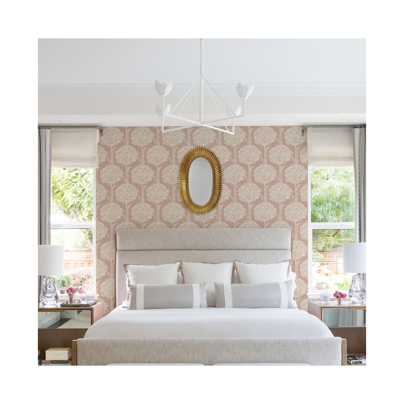 Erelina Floral Wallpaper, Apricot