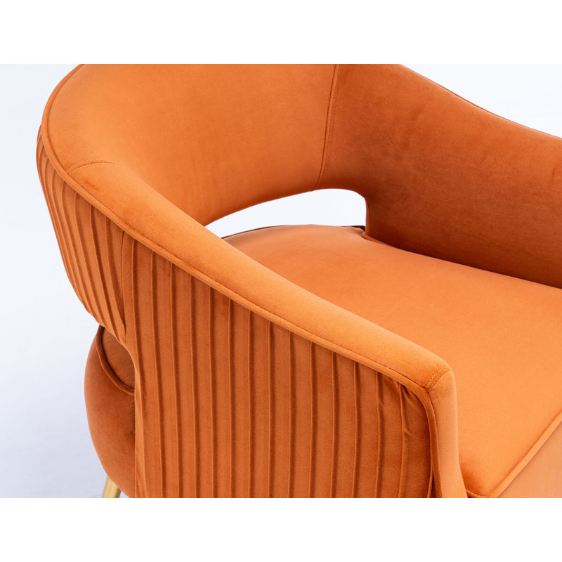 Chynna Velvet Armchair, Orange Velvet
