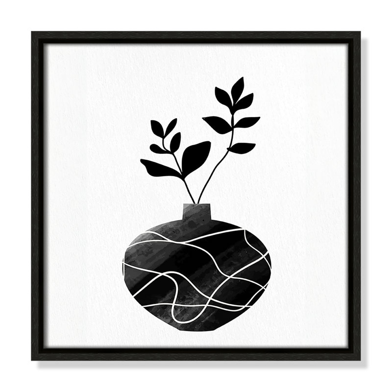 Vase noir I - reproduction carrée par Kimberly Allen, Espresso, H 13,5 po x l 13,5 po