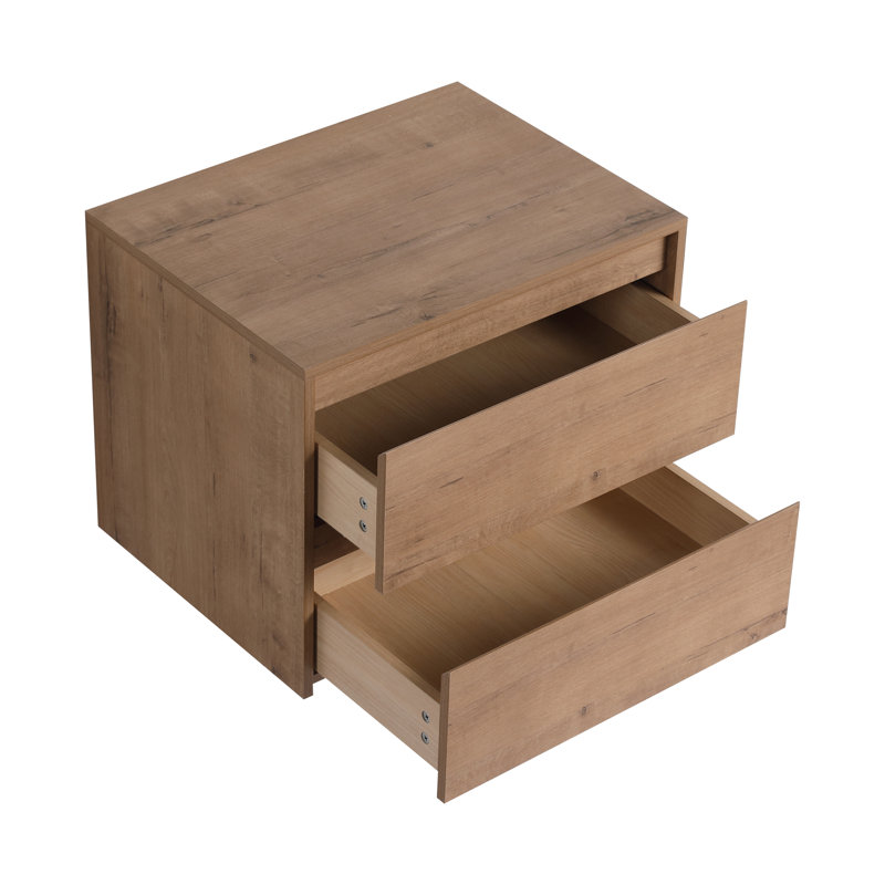 24" Wall Mounted Bathroom Side Cabinet With 2 Soft Close Drawers
