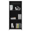 Élégante bibliothèque blanche contemporaine avec trois tablettes spacieuses pour les salons et les bureaux à domicile-130594854