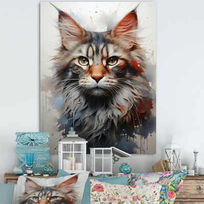 Maine Coon Majesty Cat I - chat, art mural sur toile