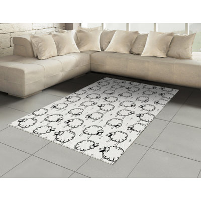 Eaddy Flatweave Black/White Rug