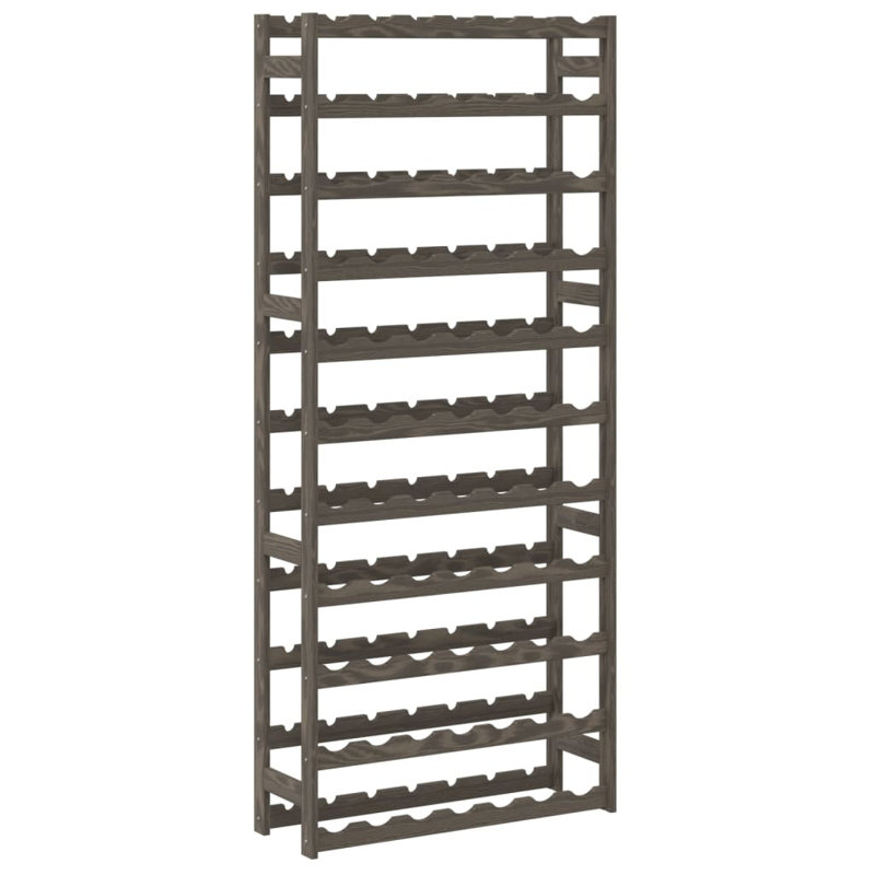 Adewunmi 77 Bottle Solid Wood Floor Wine Bottle Rack in, Grey