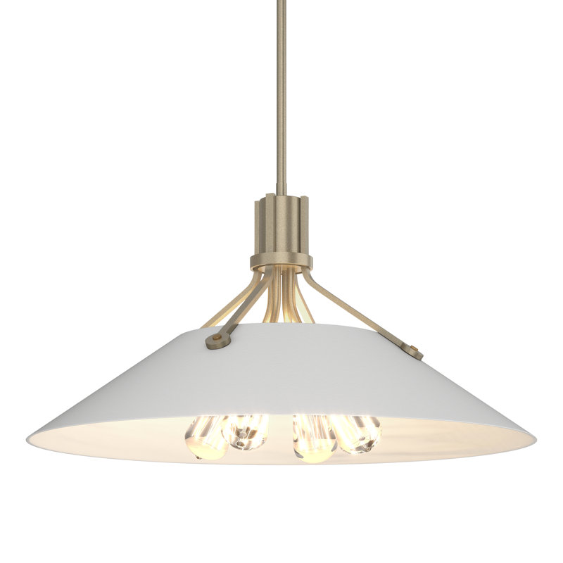 Henry 4 - Light Single Cone Pendant, Soft Gold, White