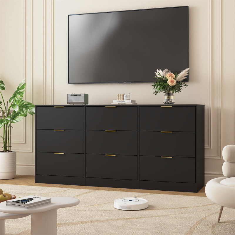 Black 9 Drawer Dresser
