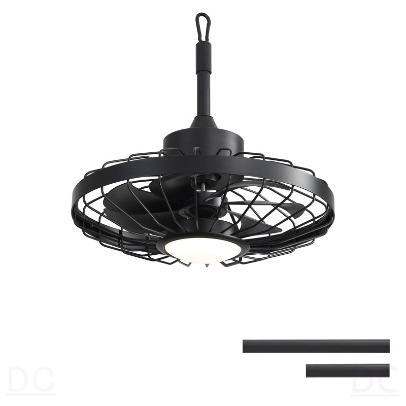 Ventilateur de plafond de 20 pouces avec lumières, télécommande à 6 vitesses, moteur réversible, fonction à intensité variable et minuterie