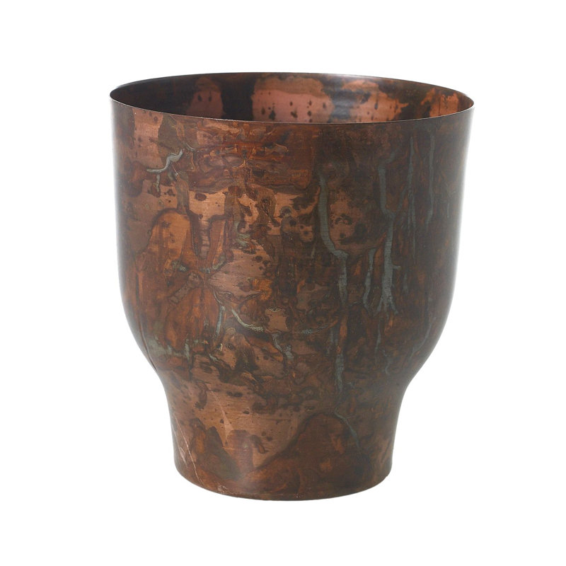 Pot à fleurs en métal Rediet Asbury, H 5 po x l 4,5 po x P 4,5 po