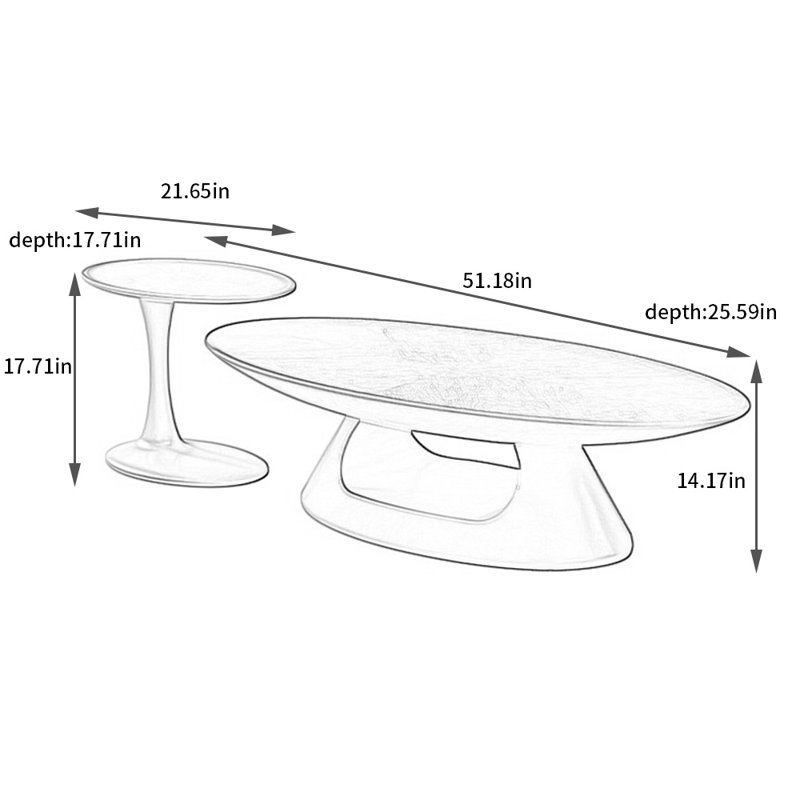 Modern living room creative retro coffee table