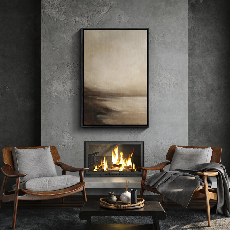 Art mural encadré abstrait rétro antique classique pour chambre à coucher, Noir, H 24 po x l 16 po