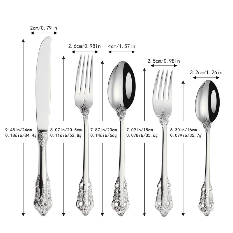 Astoria Grand Palen 20 Piece Stainless Steel Cutlery Set , Service for 4