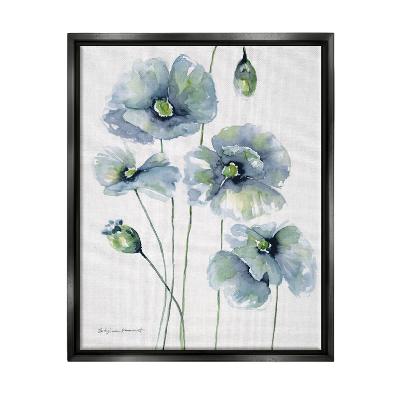 Art mural moderne sur toile flottante avec boutons floraux modernes par Stephanie Workman Marrott